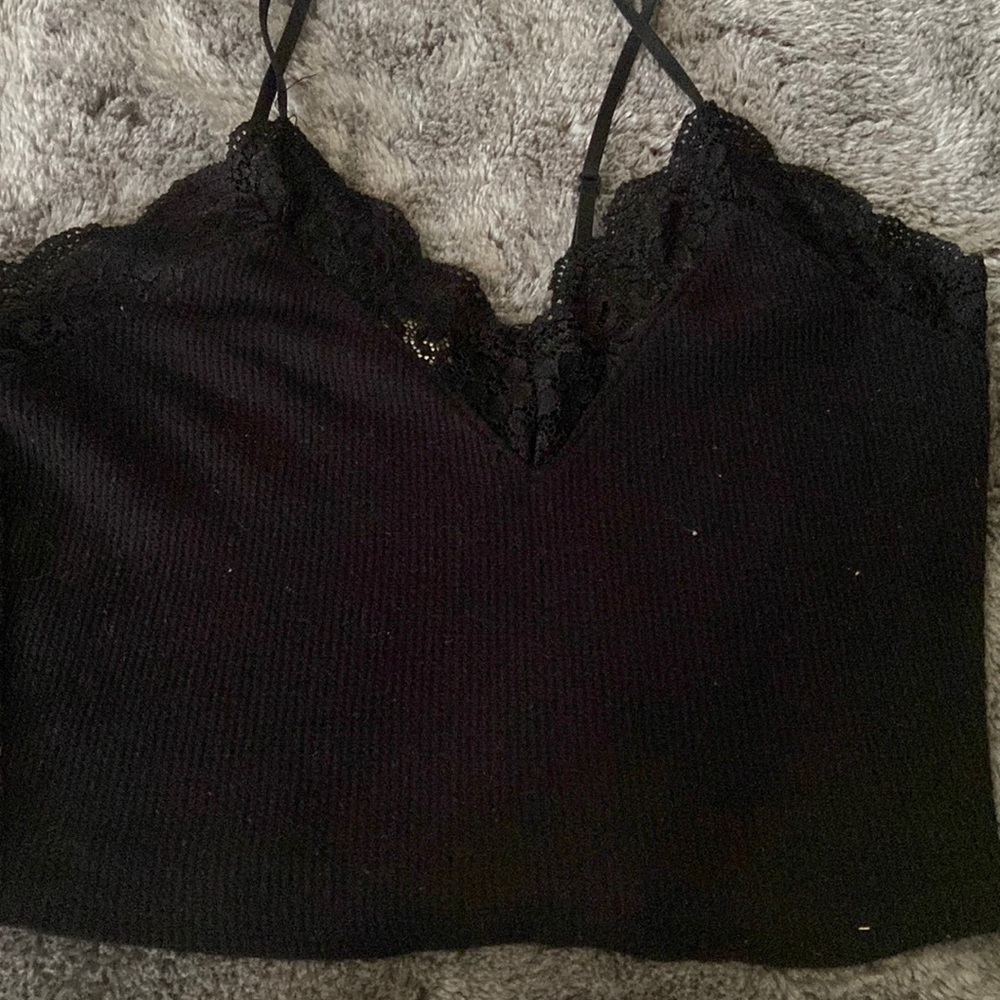 Bozzolo Black lace tanktop like new